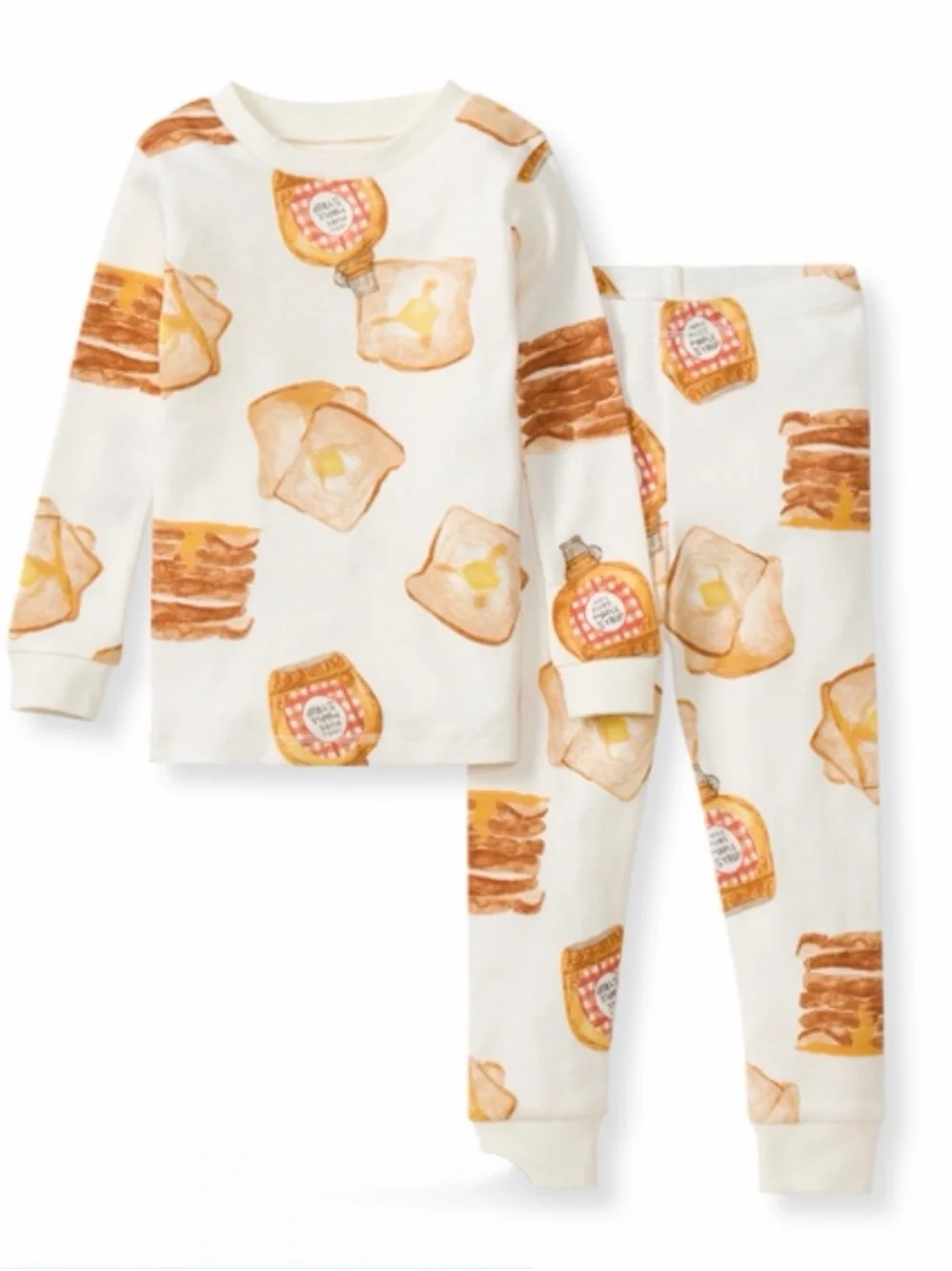 Toddler Unisex French Toast 100% Organic Pajama Set